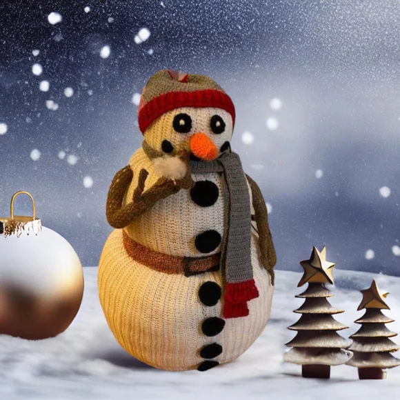 3.5 ft Snowman - Handmade Crochet - Customizable - Picture 6 of 7